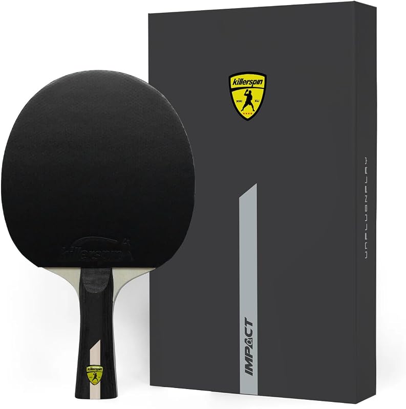 Paletas de tenis de mesa Impact Series - Raqueta de ping pong negra/negra, equipo de tenis de mesa para principiantes/intermedios - Garantiza un control sólido y giro