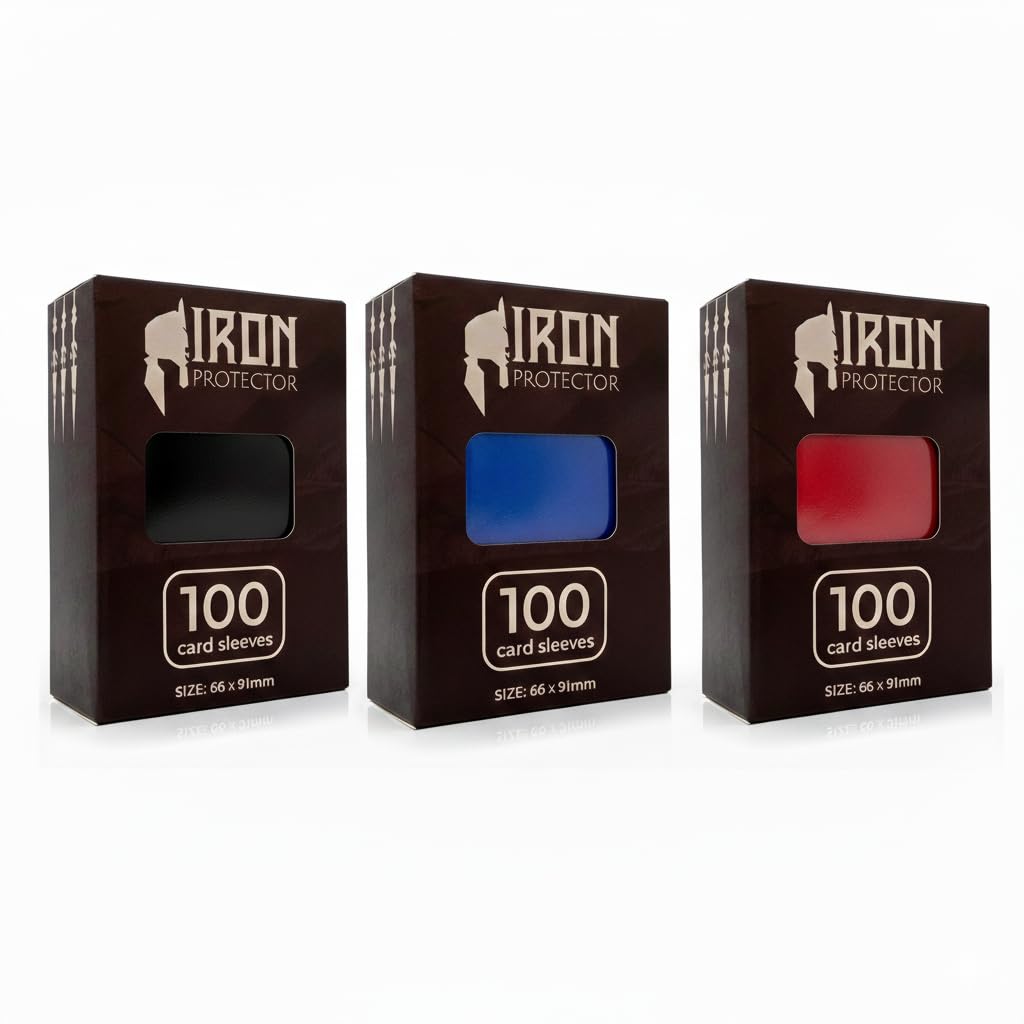 300 Card Sleeves | Blue Red and Black | Standard Size 66x91mm | MTG Card Sleeves Scratch-Resistant Clear Protectors for Standard TCG Decks Lorcana Collectibles