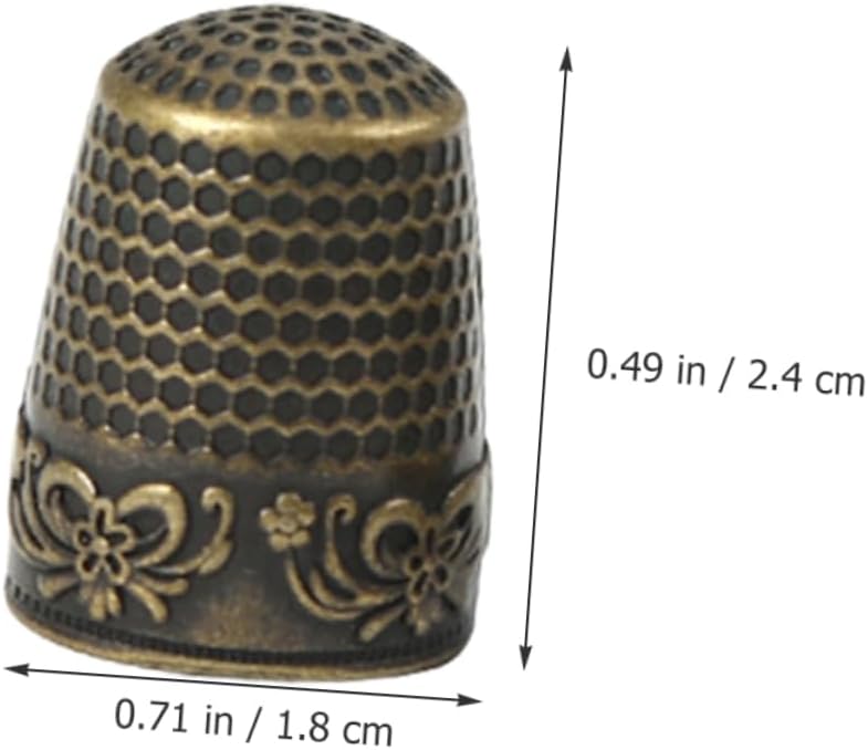 HOMSFOU 10Pcs Copper Sewing Thimbles for DIY Crafting Professional Finger Protectors Portable Finger Tips for Quilting and Knitting