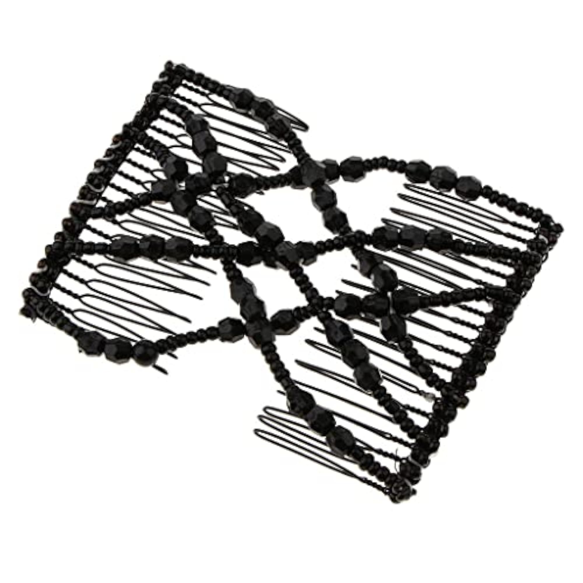 Beaded Hairpin Double Clip Comb for Easy Bun Maker
