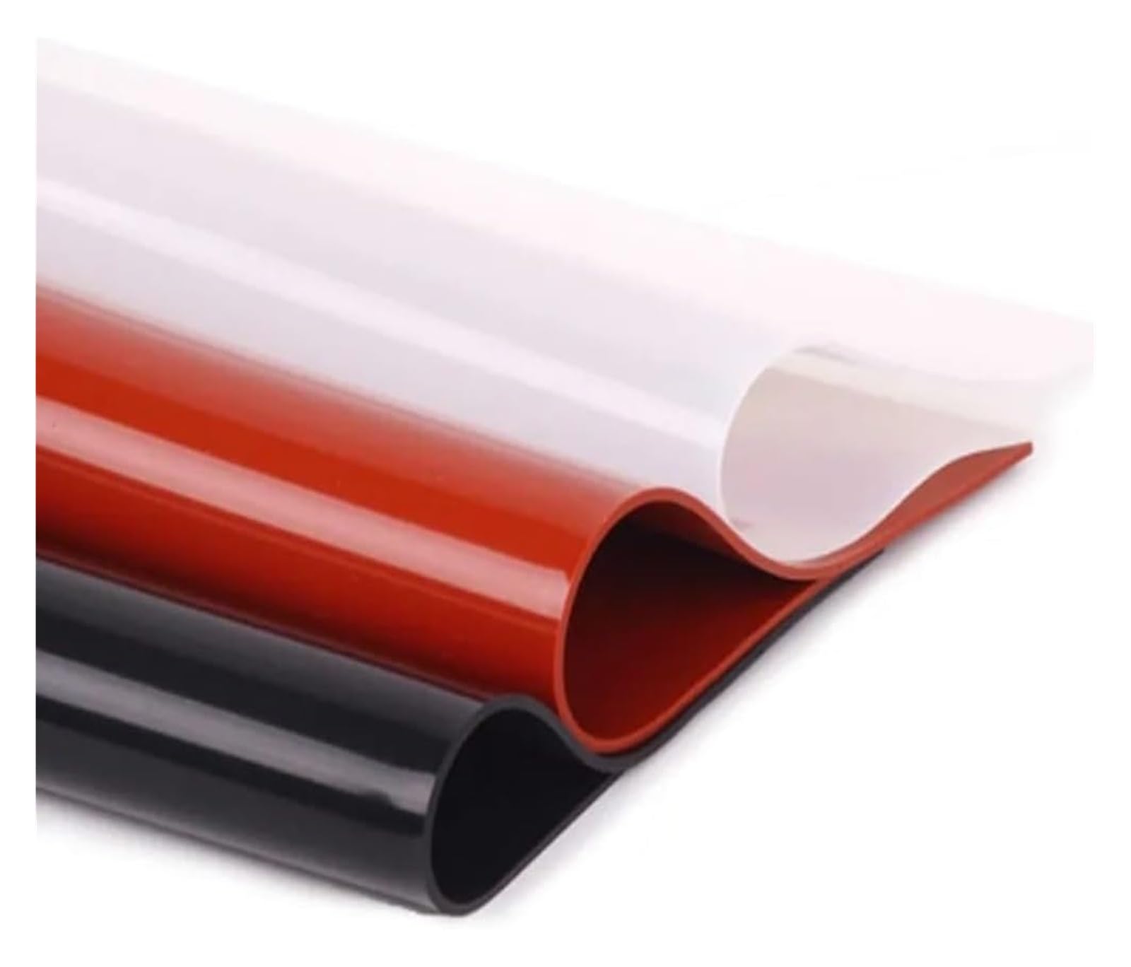 Tappetino opzionale in gomma siliconica vergine al 100%, resistente alle alte temperature, 3 pezzi, rosso/nero/traslucido, 500x500 mm(Clear)