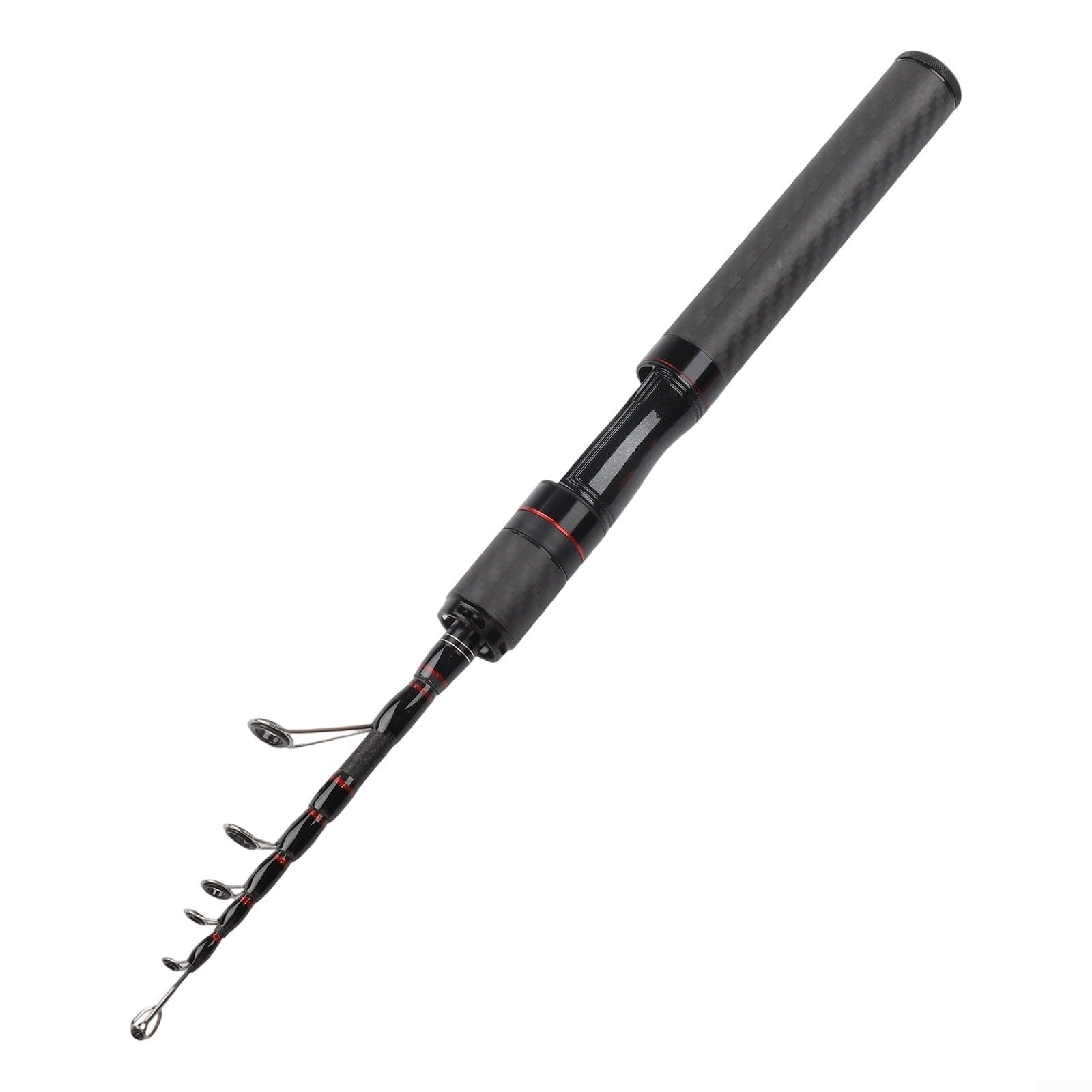 Drivstraw For Ultra Light Fishing Rod 1.5m Carbon Fiber Telescopic Pole with High Sensitivity Solid Tip Cork Handle for Finesse Casting Small Fish Species Black