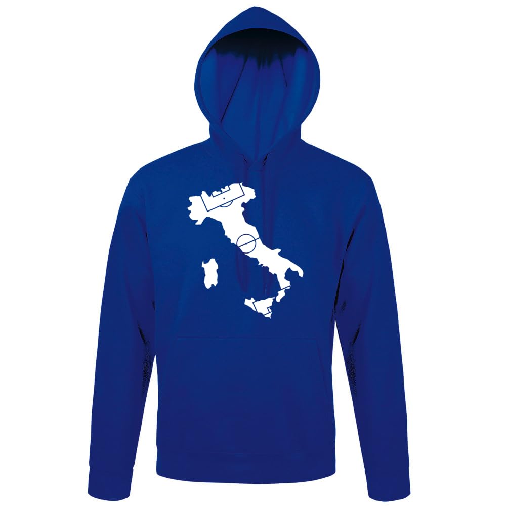 Włochy jako boisko do piłki nożnej męska bluza z kapturem, niebieski Royal, 4XL