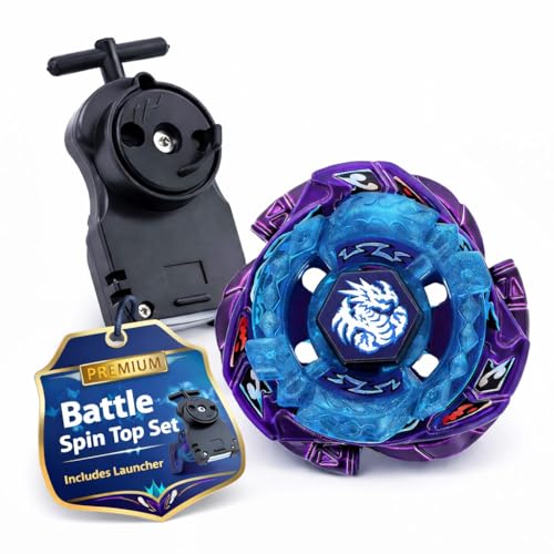Image of Funstars Omega Dragonis 85XF Rare Metal Fury Spinning Top with String Launcher High-Performance Aluminum Alloy Build, Robust Plastic Components(BB128)