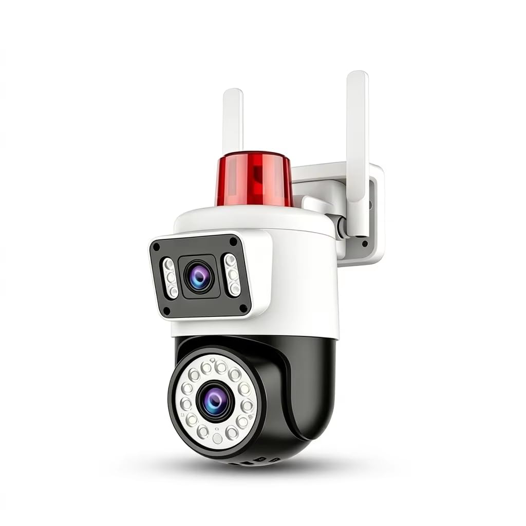 Yoosee Dual Lens Wifi 4K 8MP Security Outdoor Camera, Night Vision/Two Way Intercom/Motion Alarm/Human Tracking/TF Card Cloud Recording, Network Surveillance CCTV with 2m Power(APP NO Ads) (2 Lens)