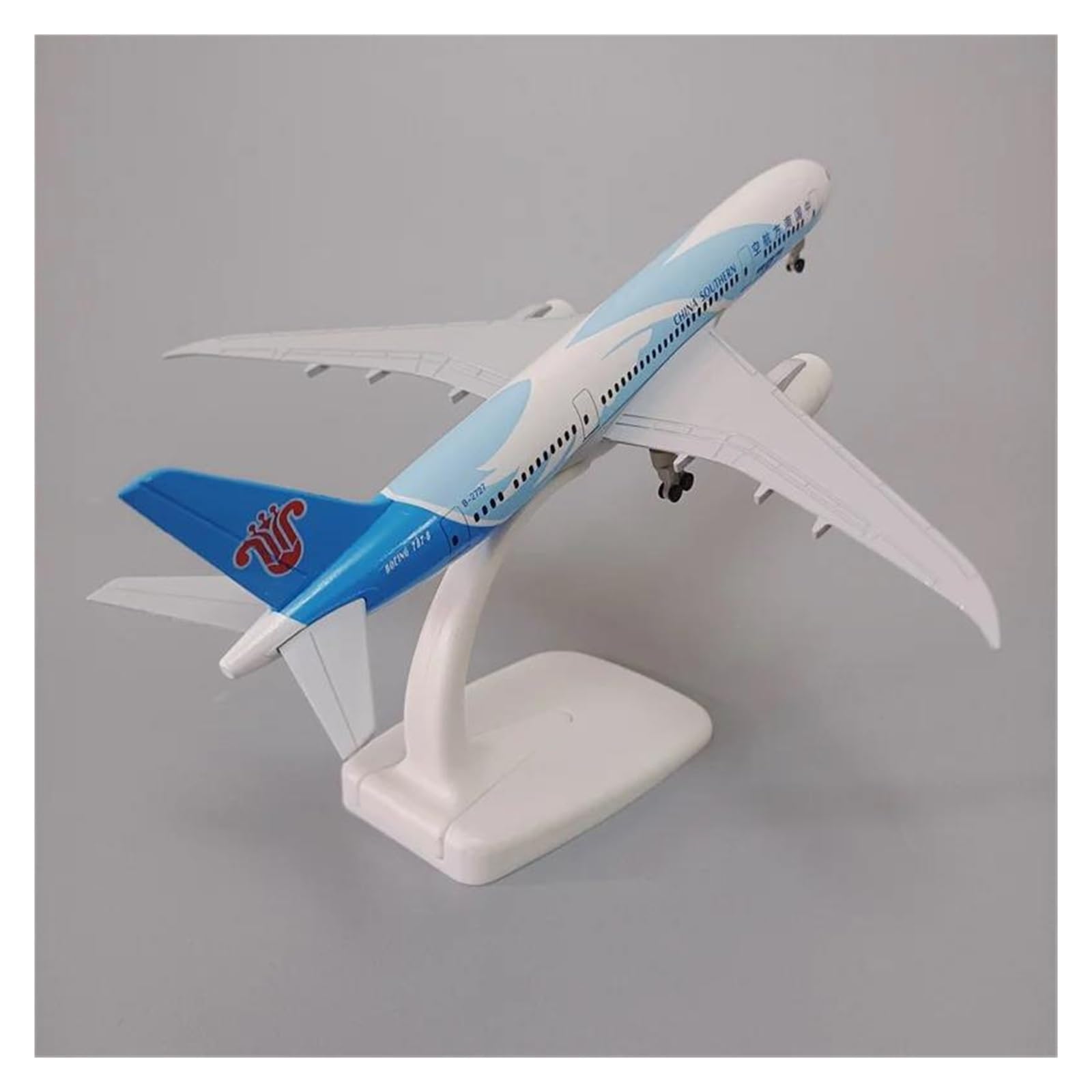 Modelo de avión Boeing 787 miniatura metálica de 19cm para decorar despachos