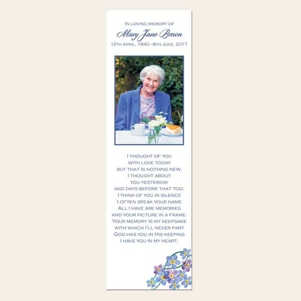 Dotty about Paper Funeral Bookmark - Forget Me Not Bouquet - Pack of 10 — image 1