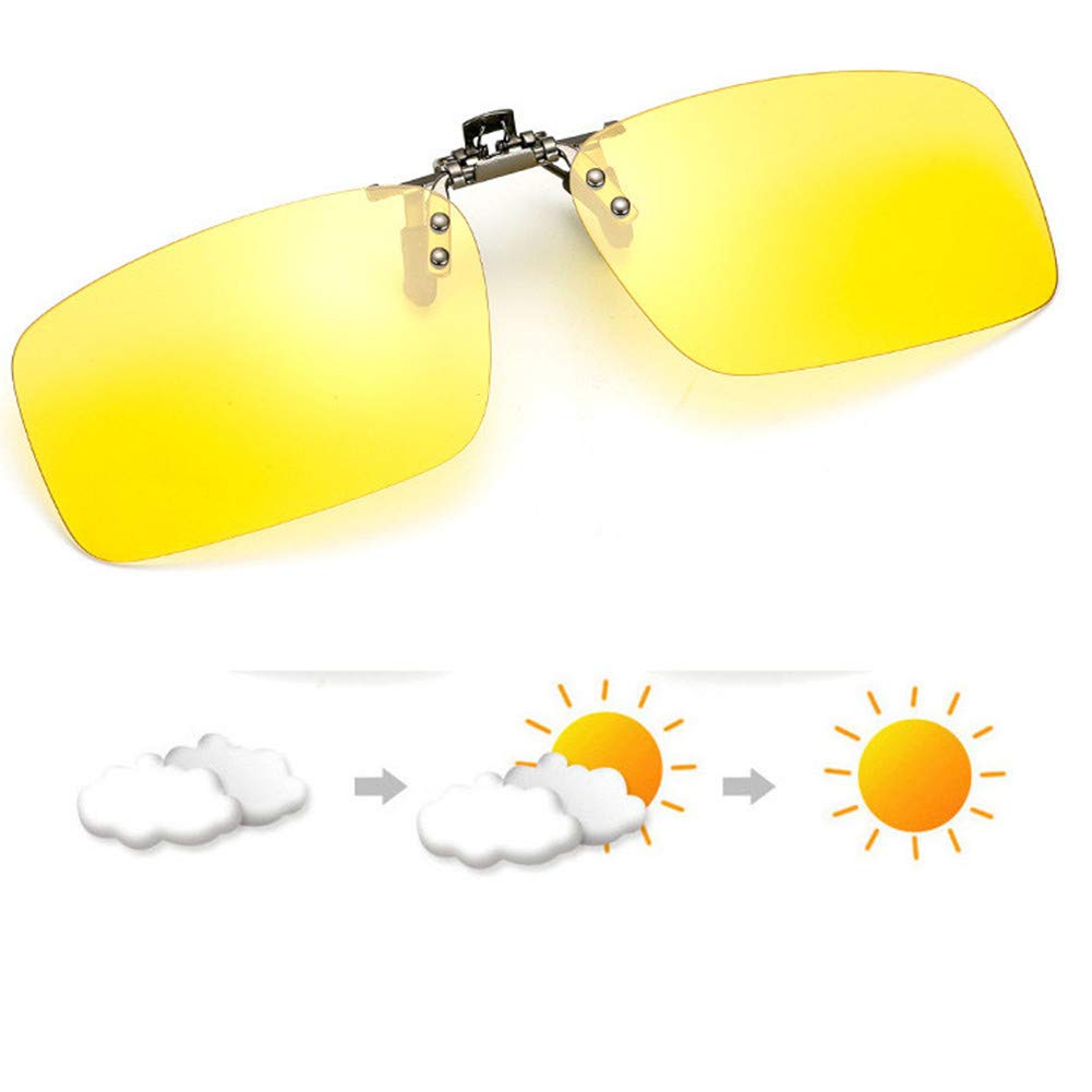 Men's Photochromic Polarized Glasses Clip, Metal Frame UV400, Suitable for Myopia Glasses, Day and Night, Outdoor Sports Driving