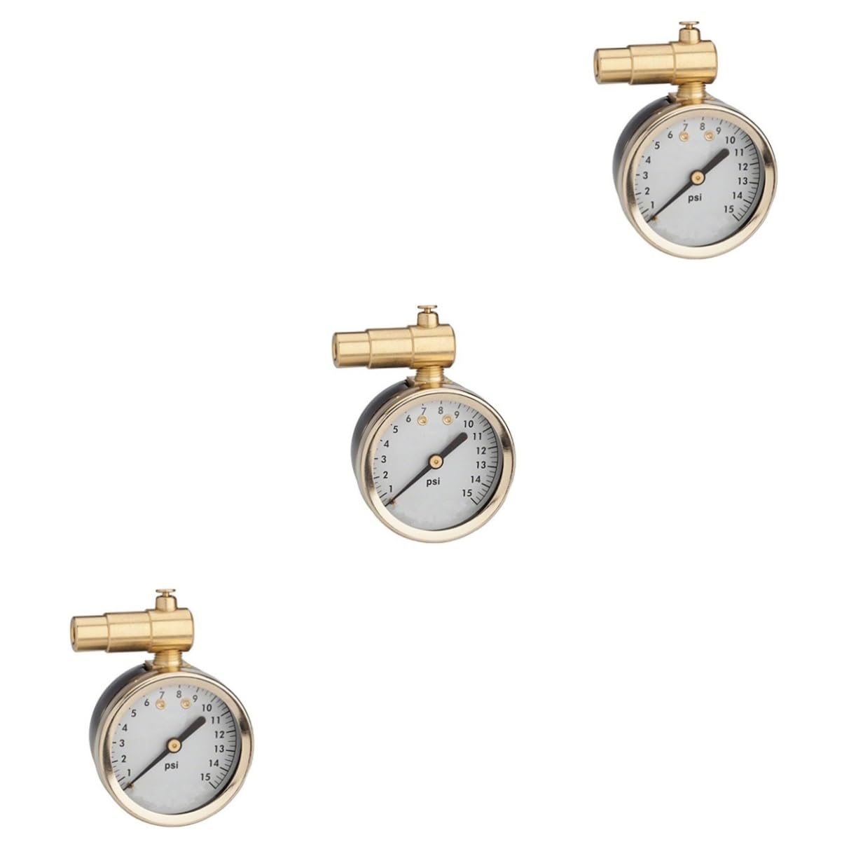 SOLUSTRE 3pièces Manomètre Mécanique De Pression Pour Pneus Jauge De Pression De Pneus Compacte Avec Indicateur Pour Véhicules Et Vtt
