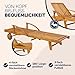 Casaria® Sonnenliege 2er Set Klappbar Wetterfest 2 Personen Holz Gartenliege mit 2 Räder Ablage Tisch Liegestuhl Verstellbare Rücken- Fußlehne Garten 196cm