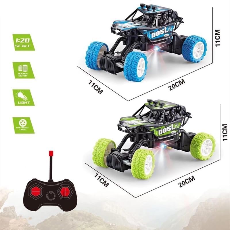 Image of RC Rock Crawler Car 4x4 Remote Control Off Road Vehicle | Big Wheel Climbing Stunt Toy | Rechargeable High Speed Car for Kids