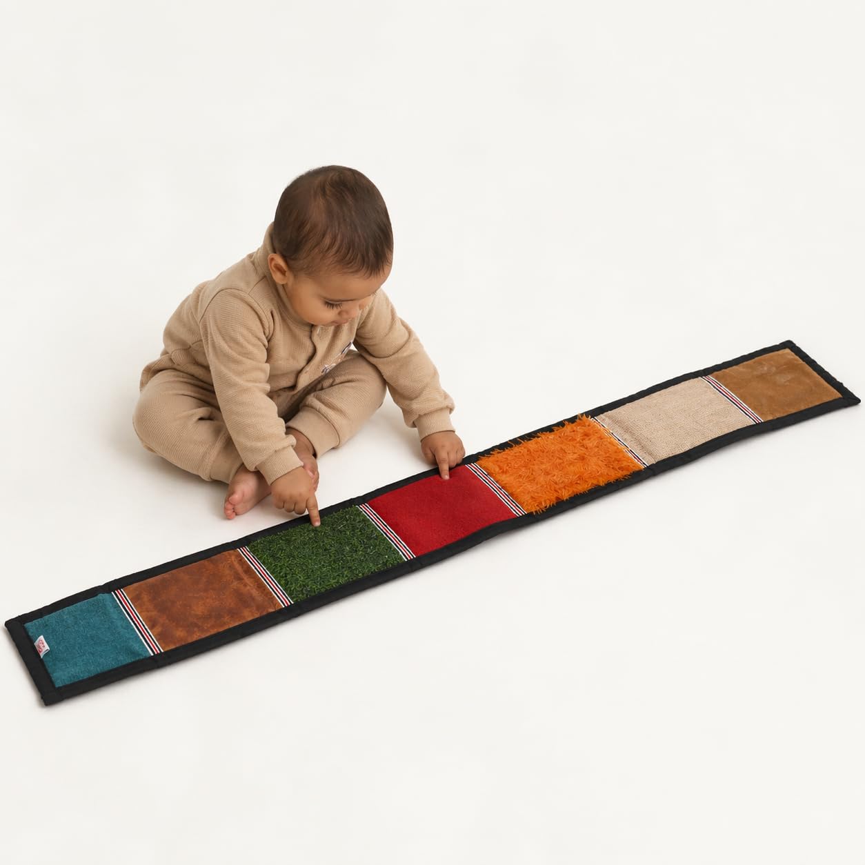Brainytots Sensory Play Mat for Babies & Toddlers | Texture Mat with 8 Touch Surfaces for Kids 6 Months to 4 Years | Montessori Learning Toy for Early Education, Sensory Development & Motor Skills