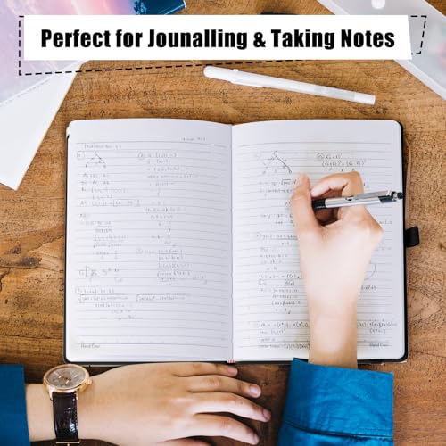 Carnet de notes ligné premium Xrunmix en papier épais 100g avec couverture rigide noire