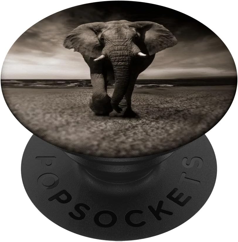 Elephant Gifts Animal Decor Safari Africa Gray Zoo Elephanz PopSockets PopGrip for MagSafe