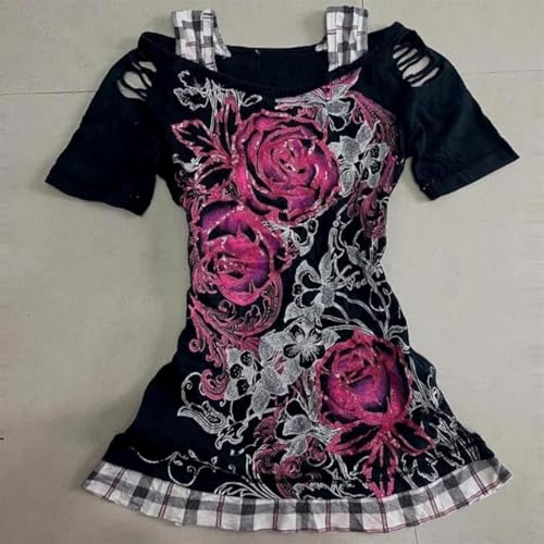 Image of Kawaii Cutecore Harajuku Y2k 2000s Tops Summer Preppy Aesthetic Alt Goth Emo Short Sleeve Graphic Tees