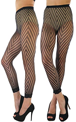 Image of ToBeInStyle Women's Single Floral Lace Fishnet Tights Footless & Stirrup Design