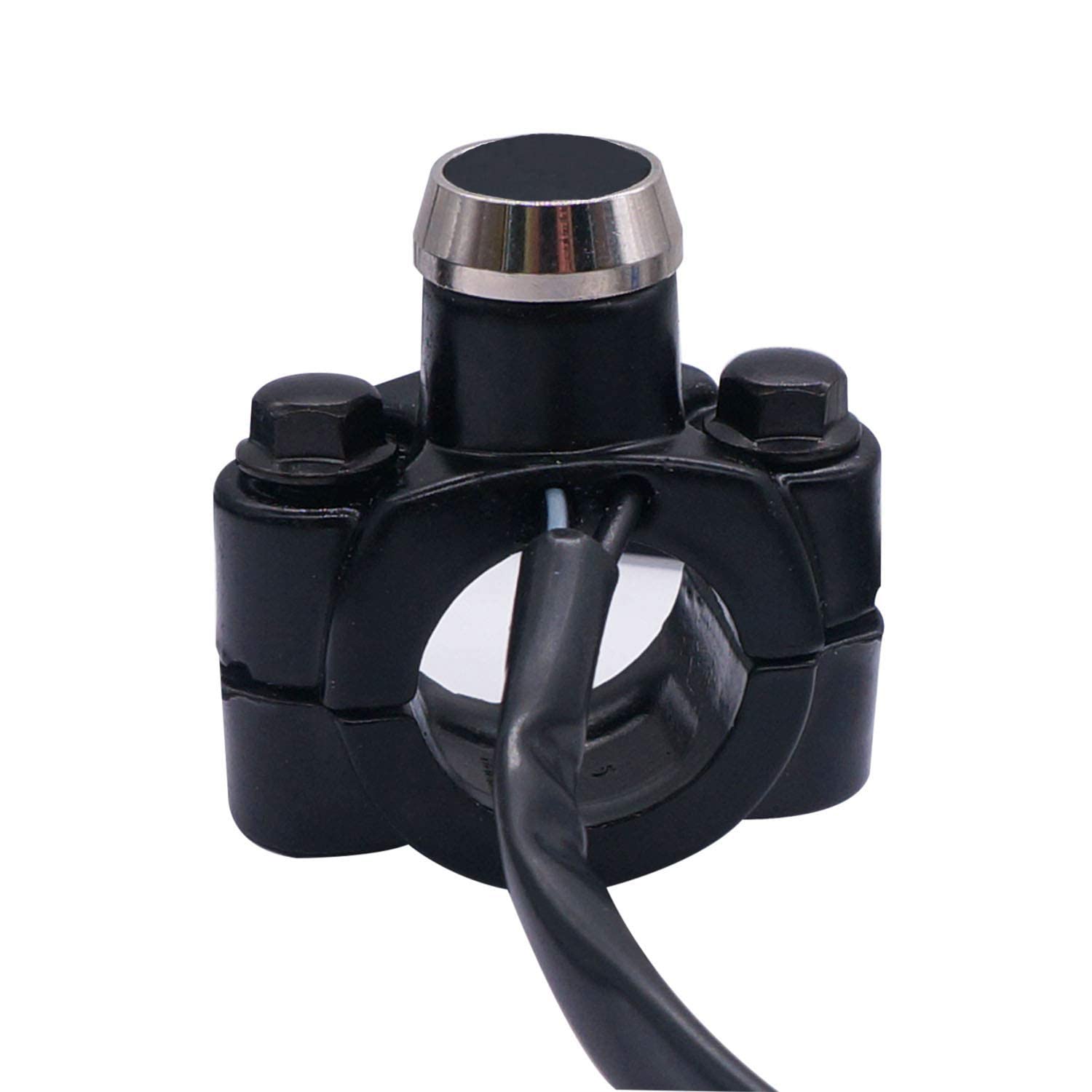 Greluma 12V Interruttore a pressione 22mm (7/8") con piastra di montaggio per motociclo, ATV, Scooter