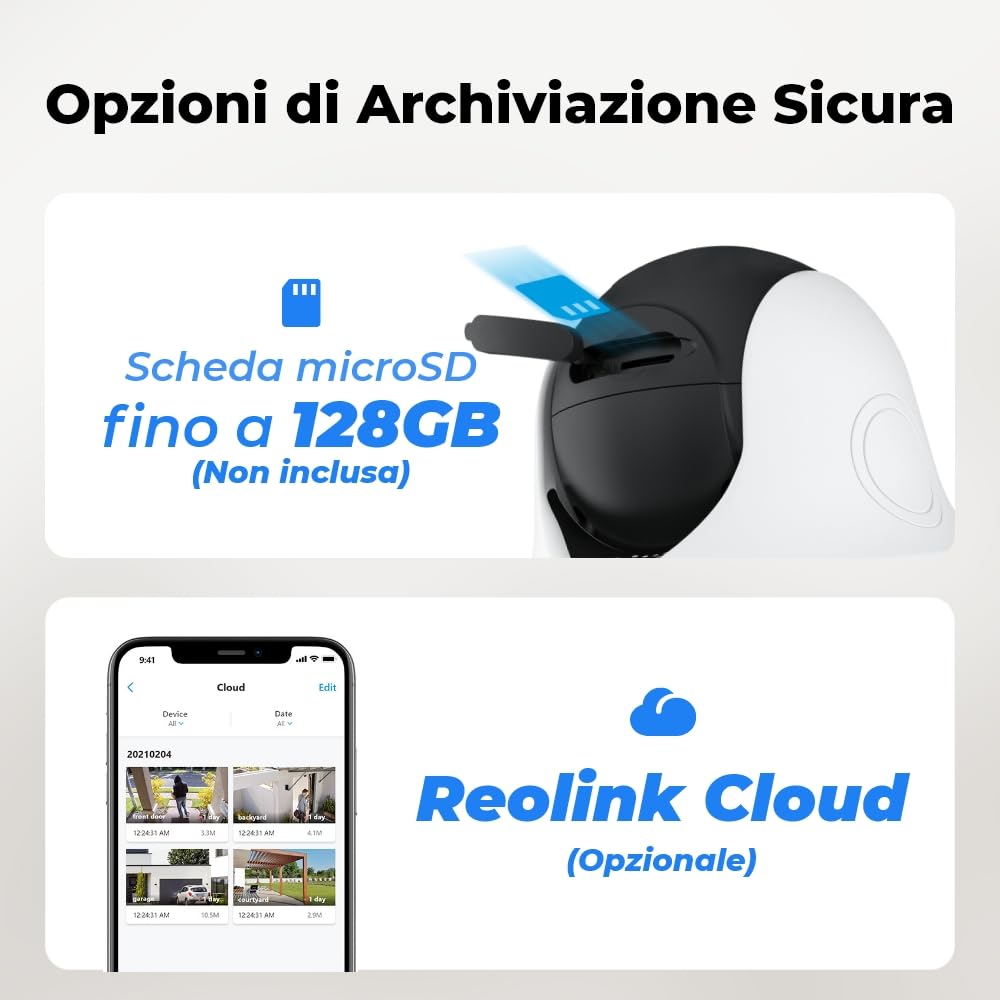 Reolink 360° PTZ Videocamera Sorveglianza Batteria Solare, Rilevamento PIR | 3MP Telecamera WiFi Esterno Senza Fili, Visione Notturna IR, Impermeabile, Audio a 2 Vie, Argus PT Lite con Pannello Solare