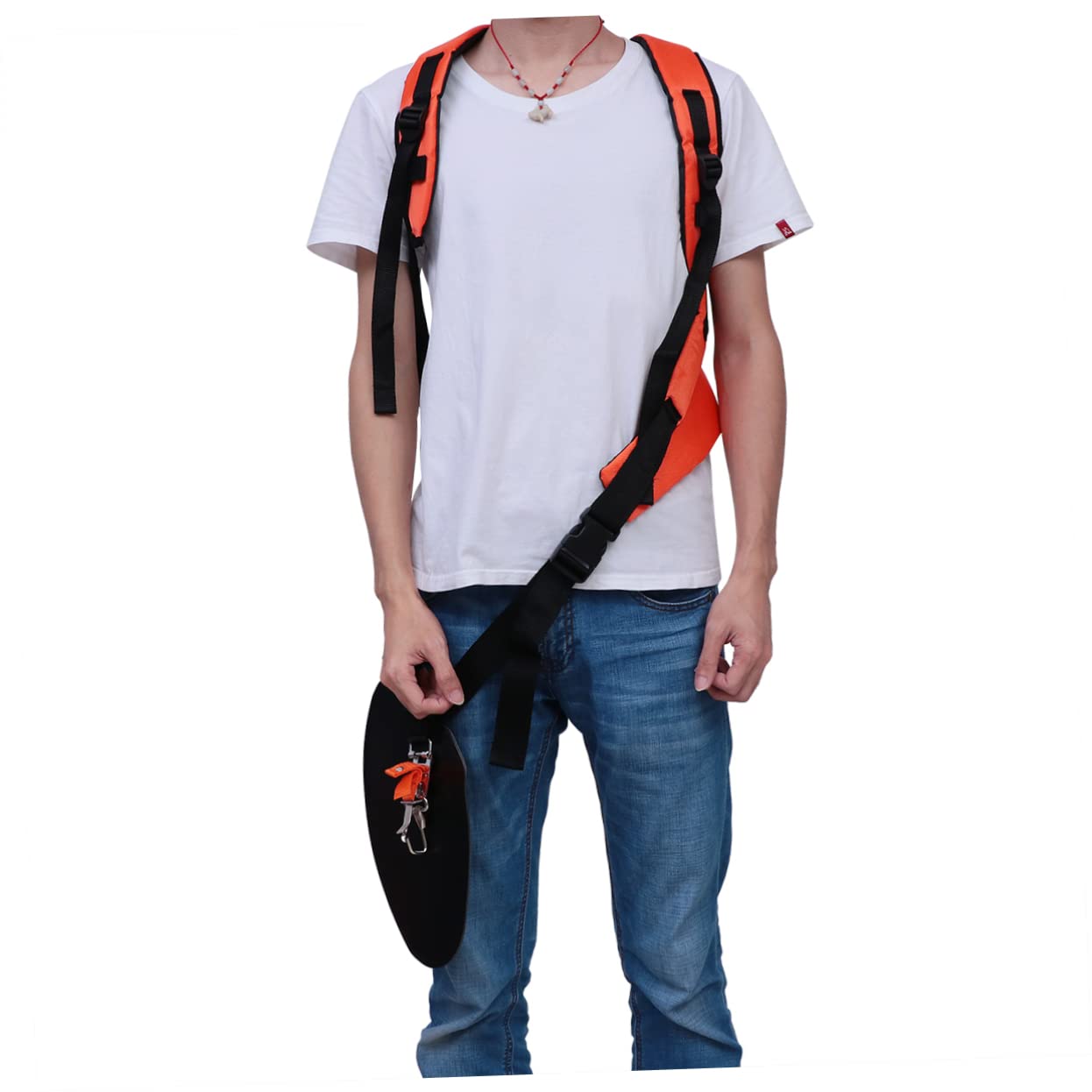 Correa de Hombro para Desbrozadora Doble Hombro y Cinturón | Accesorios para Desbrozadora, Cinta Ajustable de Oxford Negro, Fácil de Poner y Quitar