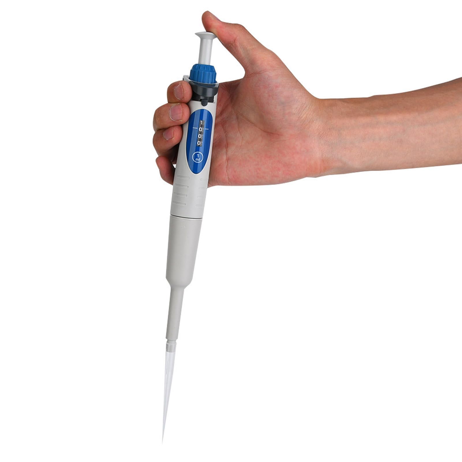 Pipette mit Volumenbereich von 100 bis 1000 Mikrolitern – manuell einstellbare Einkanal-Mikropipette A1000 für den Flüssigkeitstransfer im Labor – Digitalanzeige und