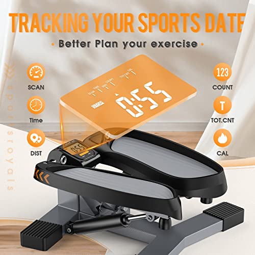 Sportsroyals Twist Stepper, Stair Stepper for Exercises-Mini Stepper with Resistance Bands and 400lbs Weight Capacity - Thumbnail 7