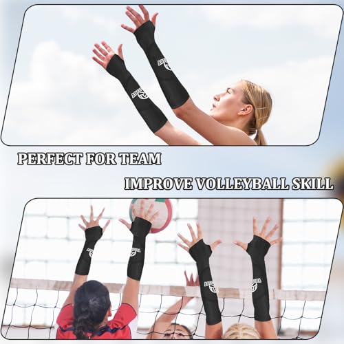 YBEATY Volleyball Armschoner Sport Unterarmschutz Zubehör mit Schutzpolster Daumenloch Pass SchlagUnterarmmanschetten schwarzer Volleyball Handgelenkschutz Schutz Sportarme Unterarm für Damen Herren