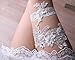 Wedding Garter Set - White 3D Floral Lace, Something Blue Handmade 2pc Keepsake & Toss