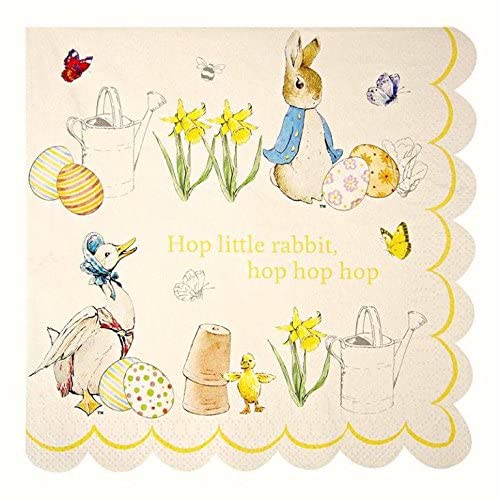 Meri Meri 45-1158 Easter Peter Rabbit Large Napkins Novelty #TOP1