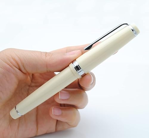 Miniatura 7 de JINHAO 82 - Pluma estilográfica con clip plateado (punta F 0.020 in, blanco marfil)