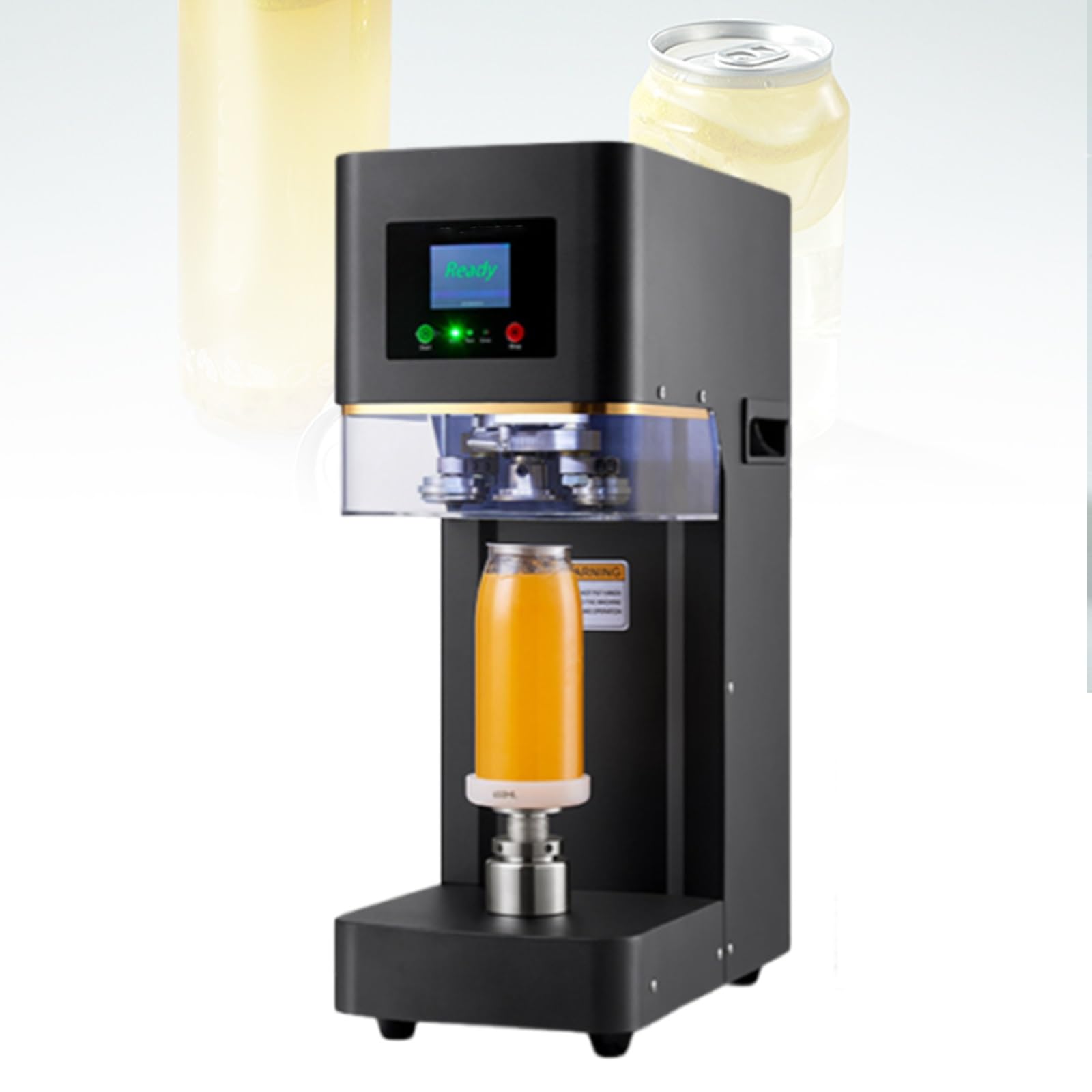 Máquina para Sellar Latas de Aluminio y Pet, Sellador Automático 140W, Diámetro 55mm, Altura Regulable 60-170mm, Adjustment Microcomputadora, Alta Precisión y Rapidez(Black)