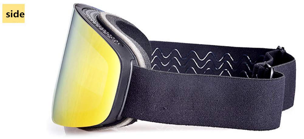 Ski Snowboard Lunettes Anti-buée, lentille magnétique Double Couche pour faciliter Le Remplacement, avec la myopie et de Ventilation, adapté pour Les skieurs de Descente de Ski,Noir
