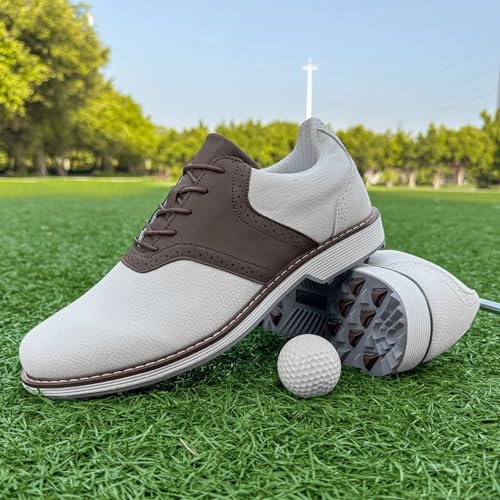 Męskie Buty Golfowe, Skórzane Biznesowe Buty Golfowe Bez Kolców, Klasyczne, Oddychające, Antypoślizgowe, Codzienne Tenisówki Do Gry W Golfa