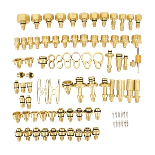 Kit de Prueba de Fugas de Aire Acondicionado de 77 Piezas, Kit de Prueba de Fugas de Aire Acondicionado Automotriz, Herramienta de Reparación Automática para Coche Camión Auto AC