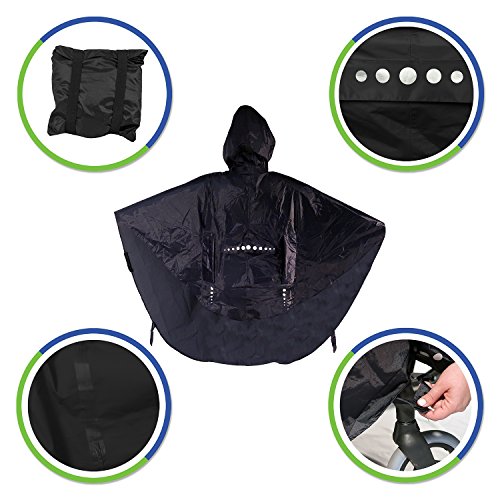 GOTITA Navy Blue Waterproof Poncho for Wheelchairs - Medium to XL, Italian Designed Raincoat - Image 5
