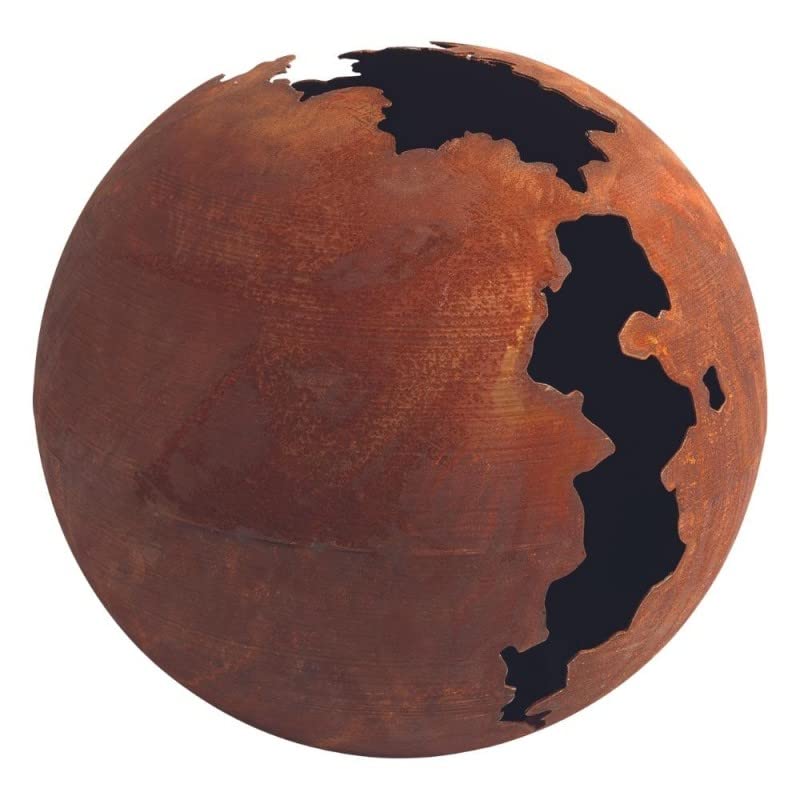 Boule déco métal craquelée - Rouille 30 cm