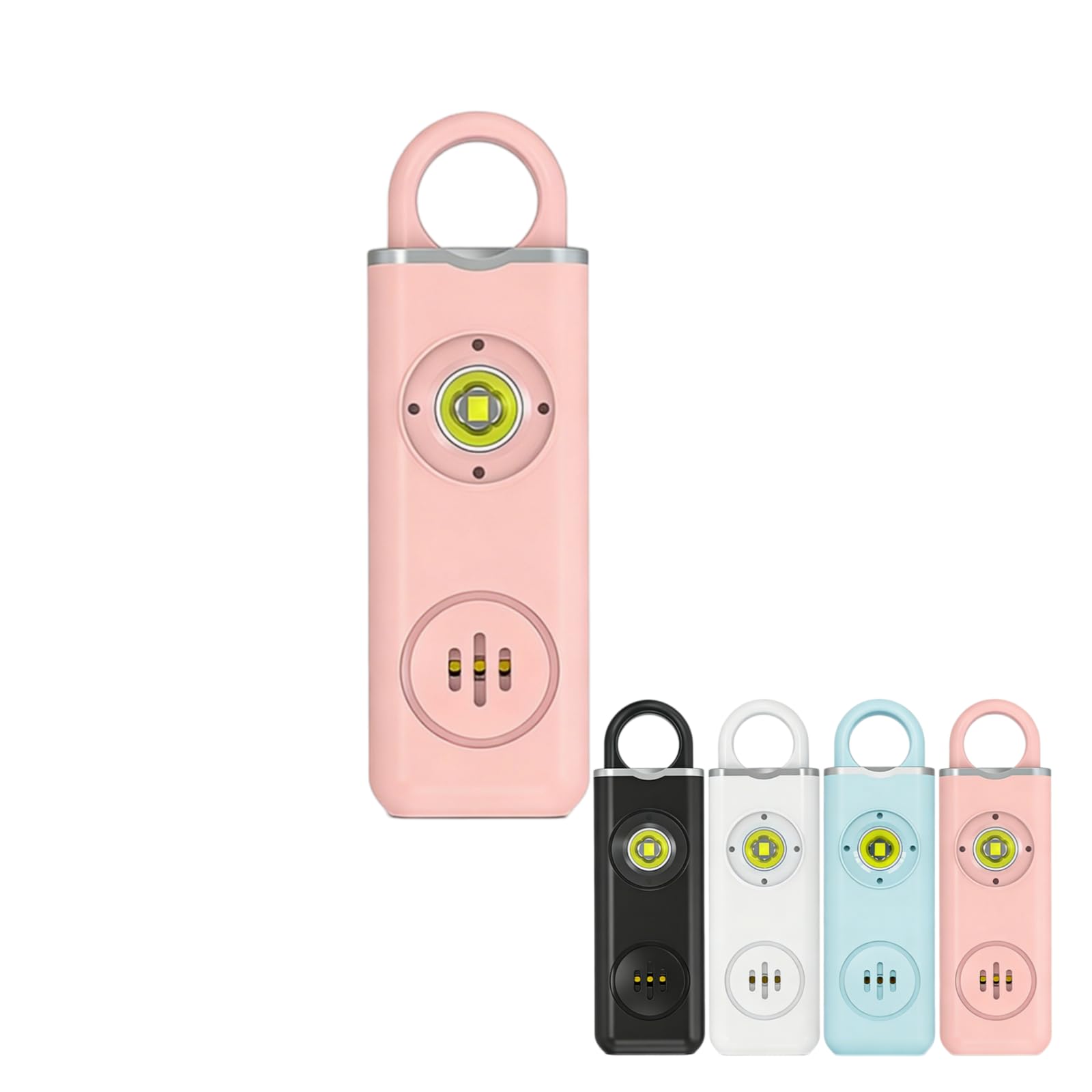 Version améliorée vigipulse Alarme de Poche 2026, avec lumière LED Alarme pour autodéfense, Porte clé Alarm pour Femmes Hommes Enfants et Personnes Gées (Rose)