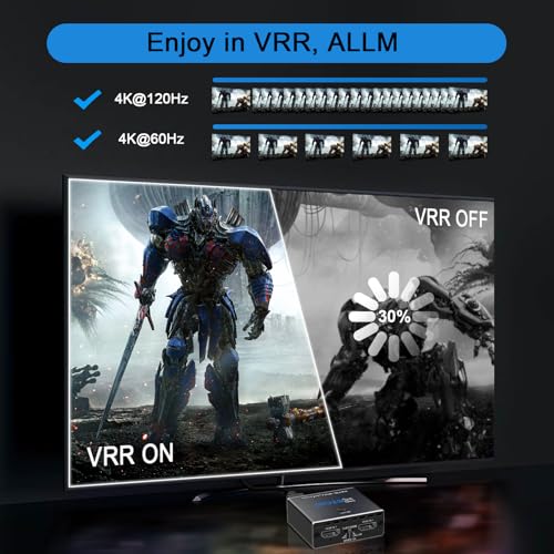 8K@60Hz 4K@120Hz HDMI2.1 Audio Extractor 2 in 1 Out,48 Gbps,HDCP 2.3, SPDIF 5.1Ch,L/R 2.1Ch,Supports,ARC TV Apps,VRR,ALLM,HDCP Bypass,HDR,Vision Atmos,Soundbar,Graphics Card – Bild 5