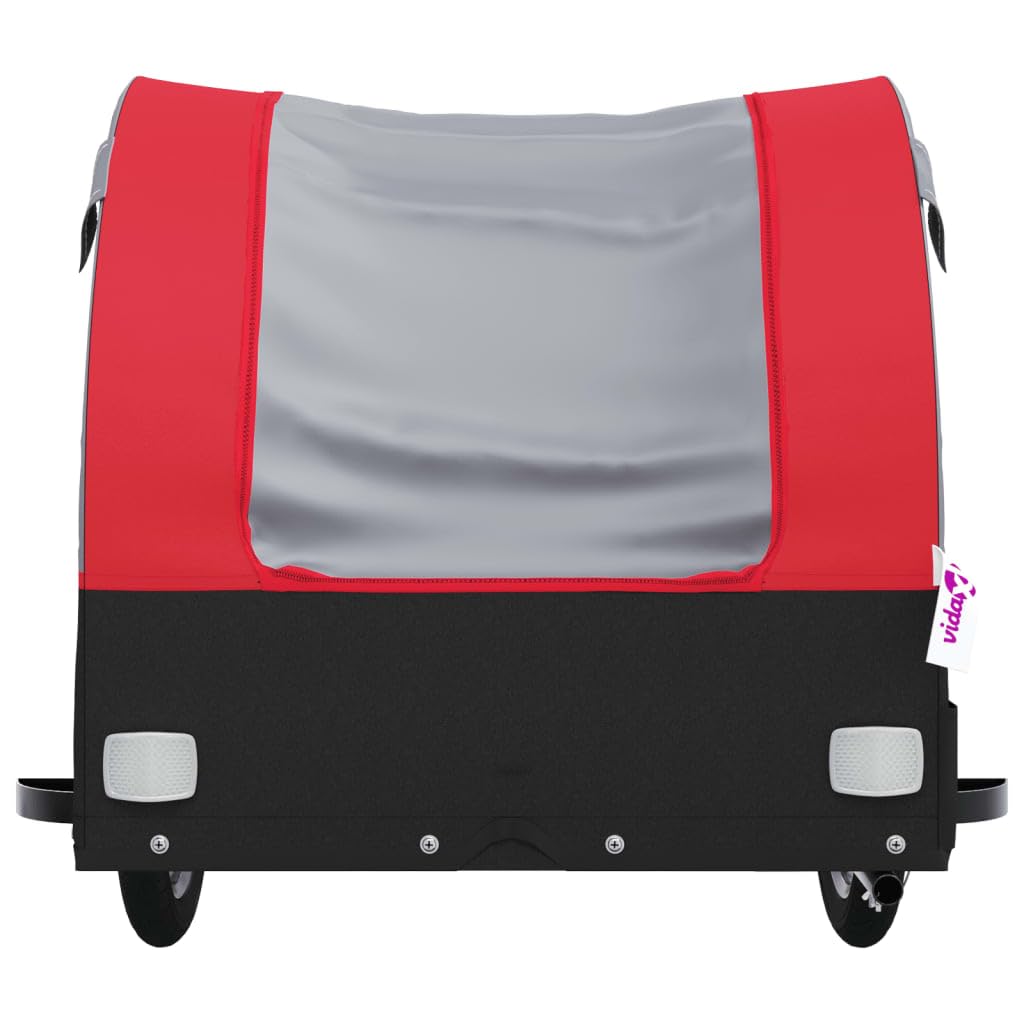 Remolque para bicicleta de hierro negro y rojo de 45 kg, remolque de carga para bicicletas, remolque grande para carga de bicicletas, carrito de almacenamiento de carga para bicicletas, portaequipaj