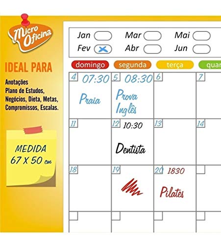 Quadro Planejamento Mensal + 3 Canetas com Suportes Mod02