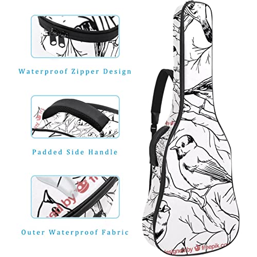 Sketch Bird Housse de transport imperméable en tissu Oxford pour guitare avec bandoulière réglable - Les Beatles, Paul McCartney, John Lennon, RIngo Starr, George Harrison Sketch Bird Housse de transport imperméable en tissu Oxford pour guitare avec bandoulière réglable – Image 5