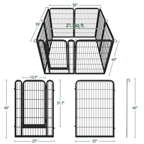 Image of Yaheetech 40in x 18ft Rustproof Foldable Metal Decorative Garden Fence