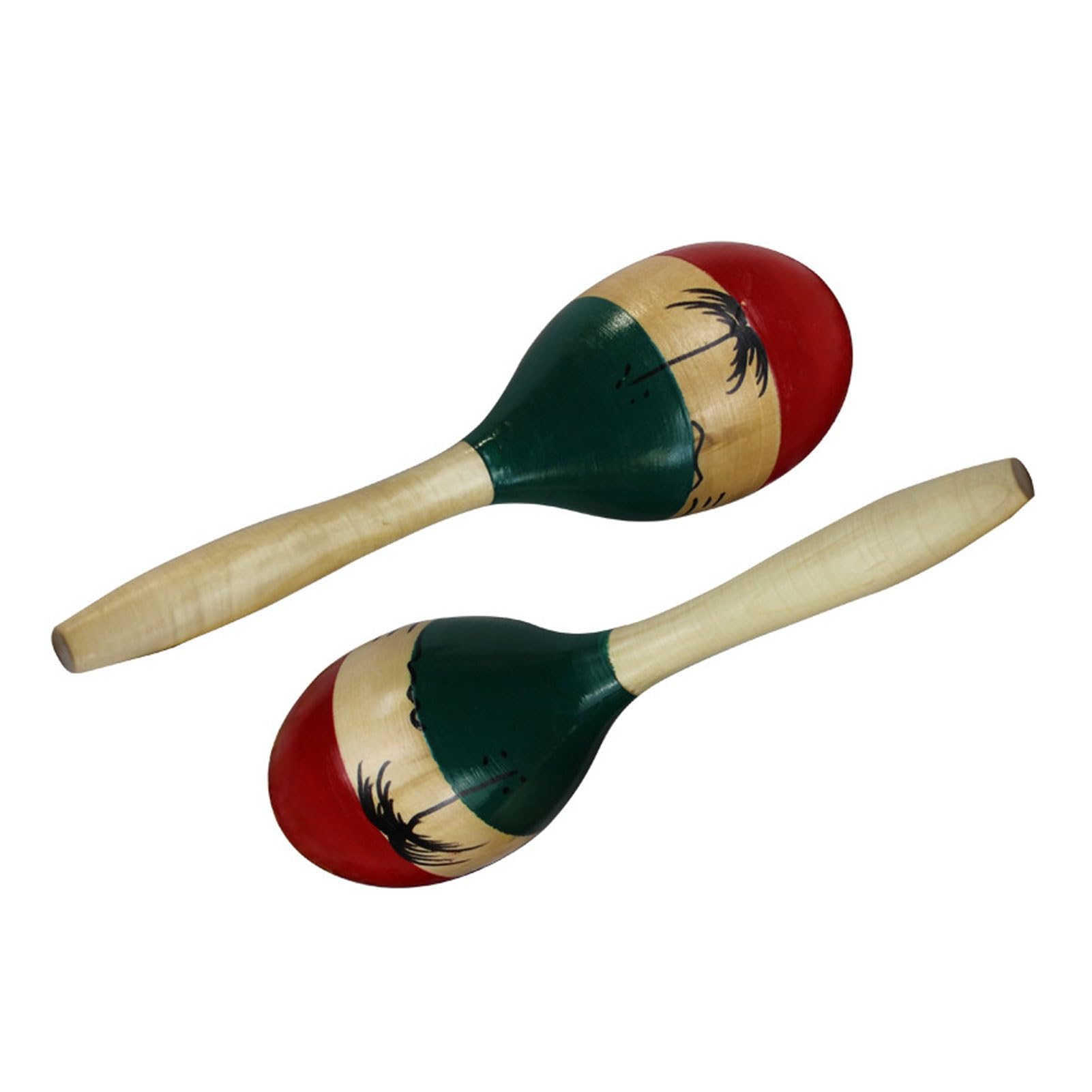 2 Paczki Drewniane Marakasy Muzyczne Malowane Drewniane Maraca Ręczny Instrument Perkusyjny, Dekoracje Świąteczne Fiesta Dla Muzycznej Zabawy (Color : B)