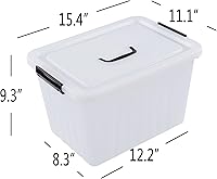 Vista 2 de Wekioger Caja de plástico transparente de 22 cuartos con tapa, contenedor de almacenamiento con asa, juego de 4