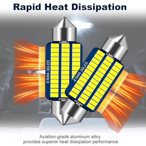 10 Piezas Ampollas Navette LED 12V 41mm C5W Canbus Sin Error Luz Blanca 6000K Súper Brillante Ampolla LED C5W 42mm 5W Plug Play para Coche Interior Plafón Puerta Maletero Placa Instalación Rápida - imagen 5