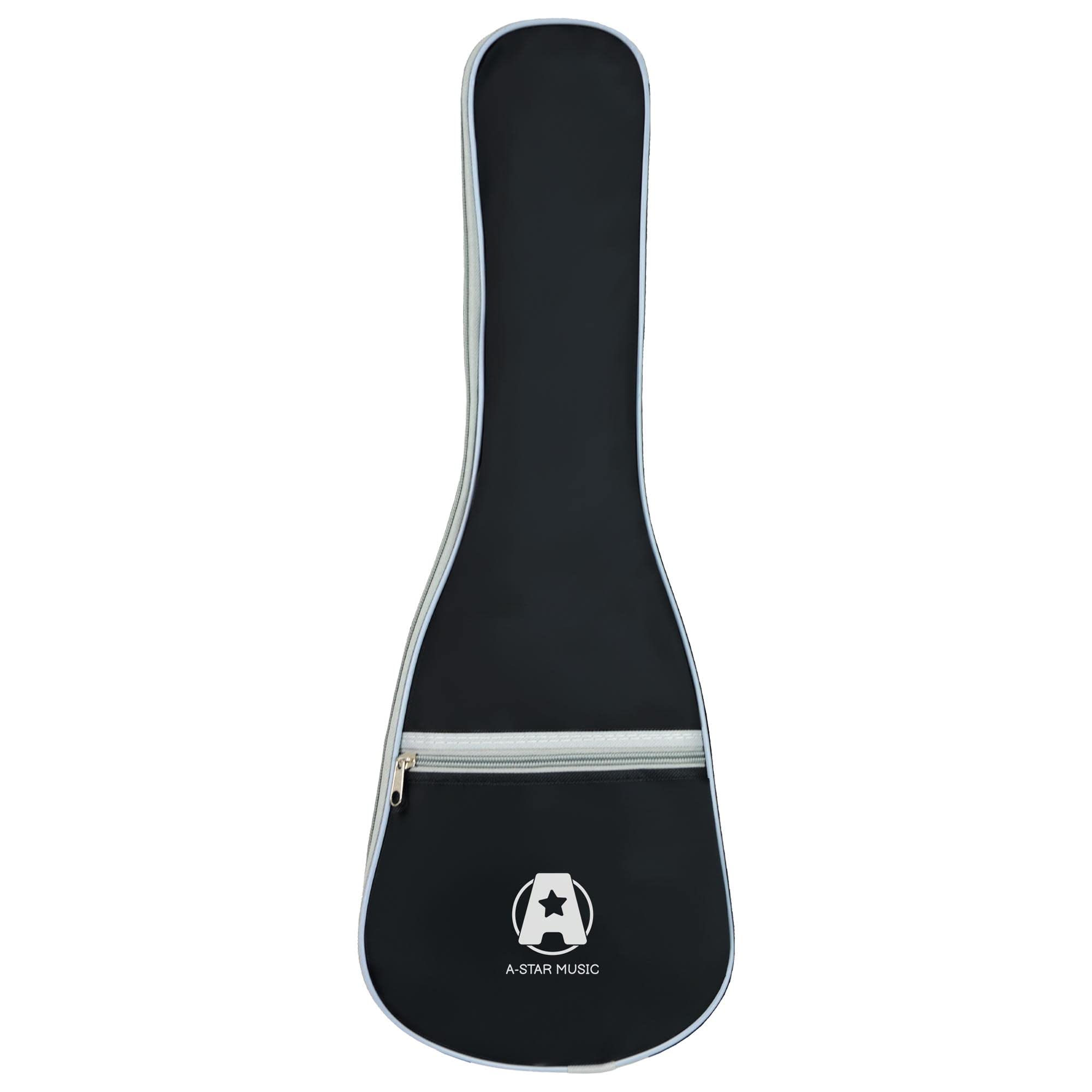 A-Star - Funda acolchada para ukelele soprano con bolsillo con cremallera y correa para el hombro