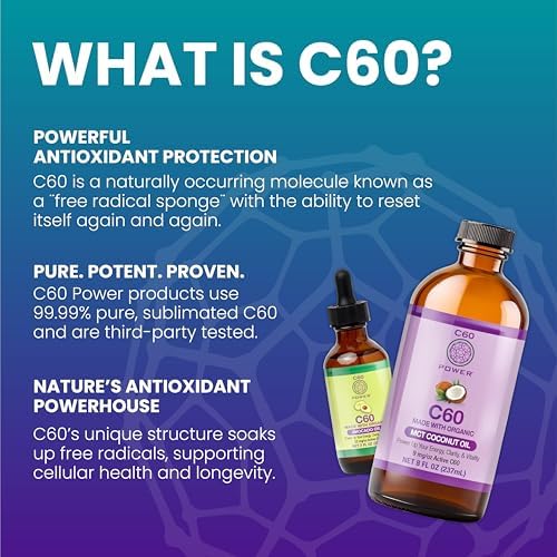 C60 Power MCT 2 oz Organic Coconut Oil 99.99% Pure Carbon Fullerenes | Lift Oxidative Burden Optimize Mitochondrial Function product thumbnail 6