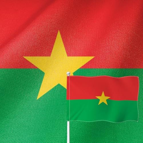 Drapeau du Burkina Faso 1,2x1,8m en toile de jute double face