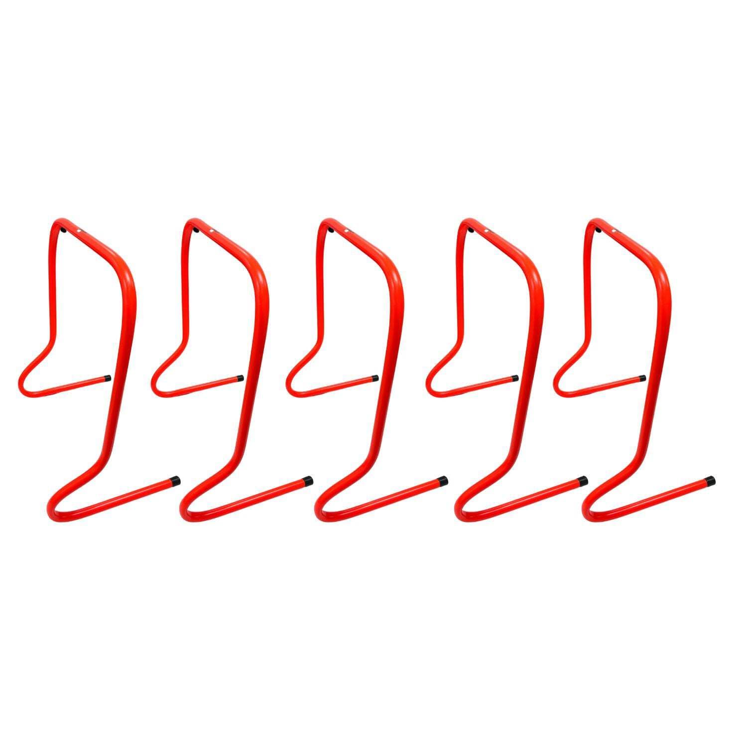Set de 5 Vallas de Entrenamiento, Naranja, PVC Alta Resistencia, 50 cm Altura, para Coordinación y Velocidad, Uso Escolar y Atletismo