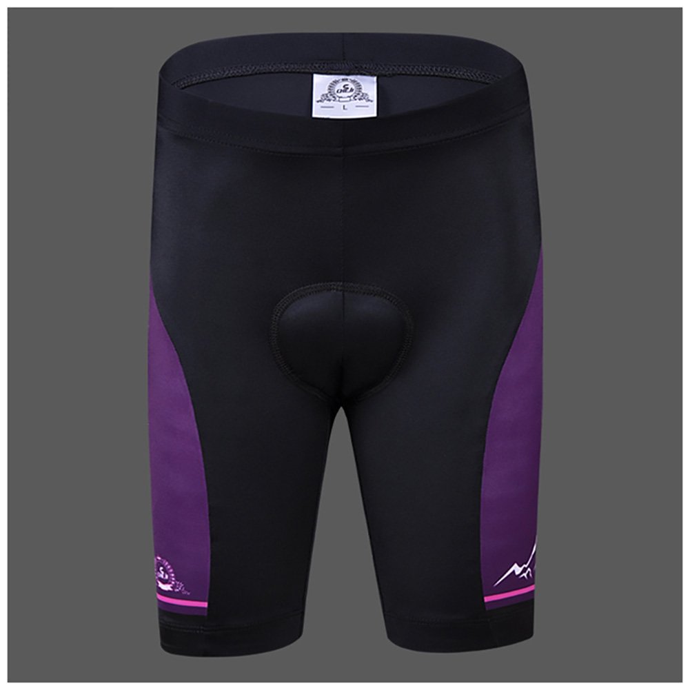 Kinder Jungen Fahrradbekleidung Set Mädchen Atmungsaktive Trikot Kurzarm & Radhose mit 3D Sitzpolster MTB Radsportanzug, Violett, 134/140(Herstellergröße: XL)