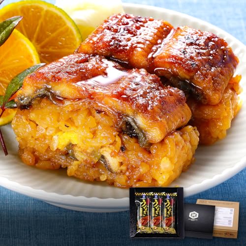 甲羅組 母の日 父の日 ギフト プレゼント 押し寿司ギフト詰合せ 専用化粧箱&食べ方の説明書同封 焼さば寿司 ずわいがに寿司 国産うなぎ寿司 (うなぎ・うなぎ・うなぎ【3本】)